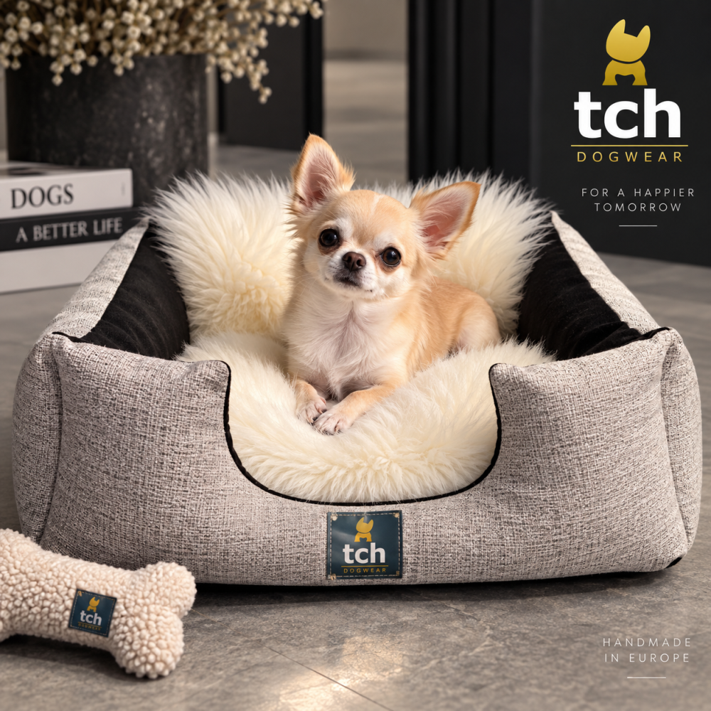 TchDogWear — Luxury Dog Bed with Natural Sheepskin 40х45