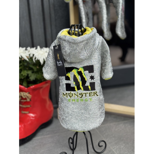 Monster Energy Inspired Dog Hoodie — Silver Edition