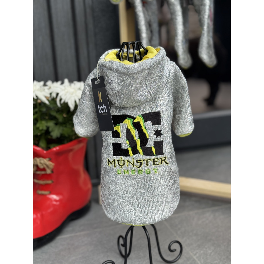 Monster Energy Inspired Dog Hoodie — Silver Edition