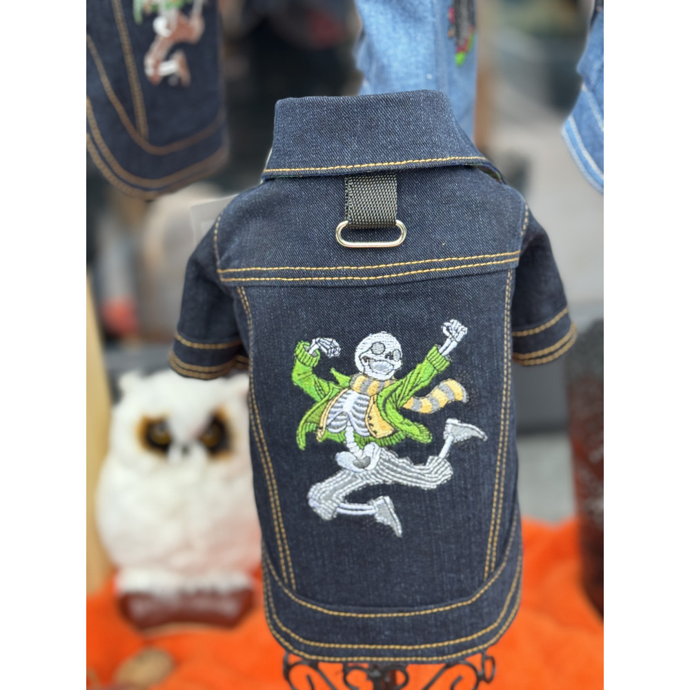 Denim Jacket "Dancing Skeletons"